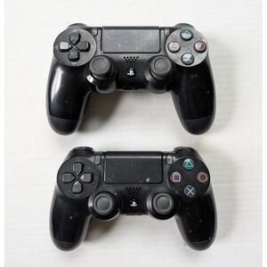Sony PS4 Wireless Controller Set of 2 Black Dualshock 4‎ READ